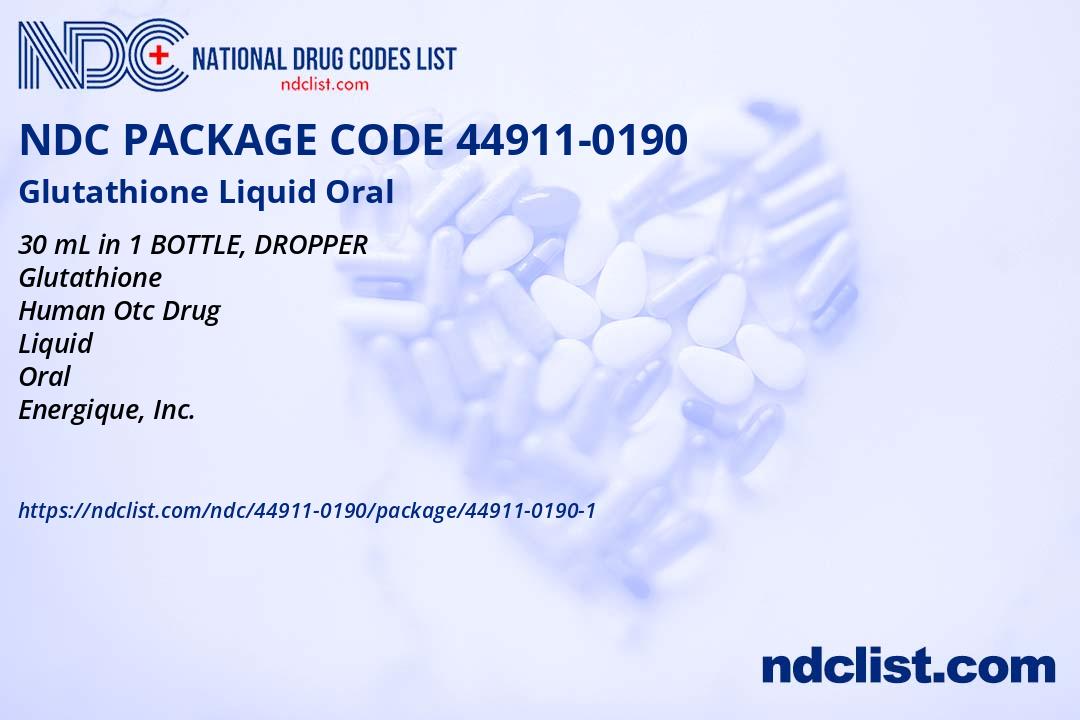 Glutathione Liquid- NDC44911-0190-1