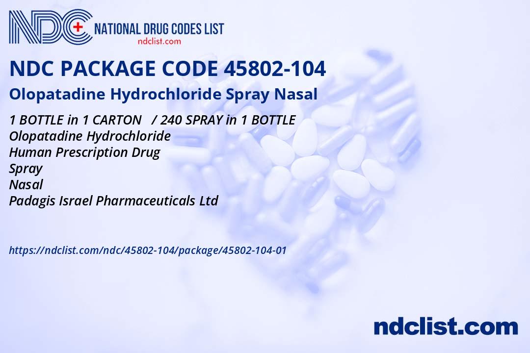 NDC Package 4580210401 Olopatadine Hydrochloride Spray Nasal