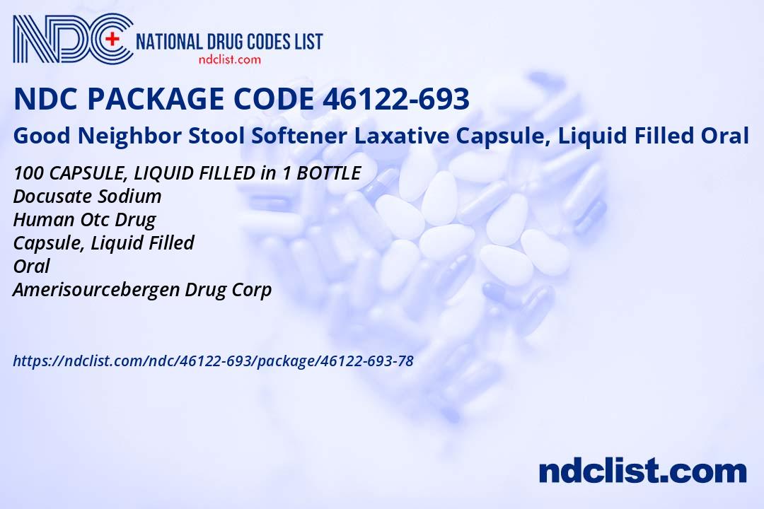 Good Neighbor Pharmacy Stool Softener NDC Package 46122-693-78 Good Neighbor Stool Softener Laxative Capsule