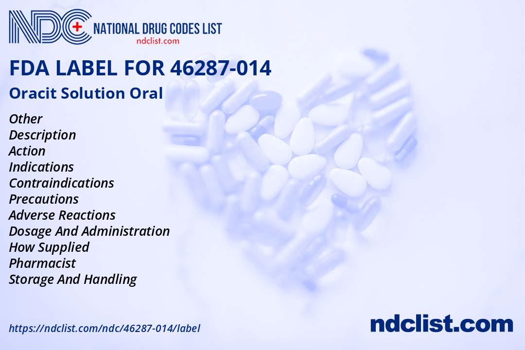 Oracit Oracit Solution- FDA Label NDC46287-014
