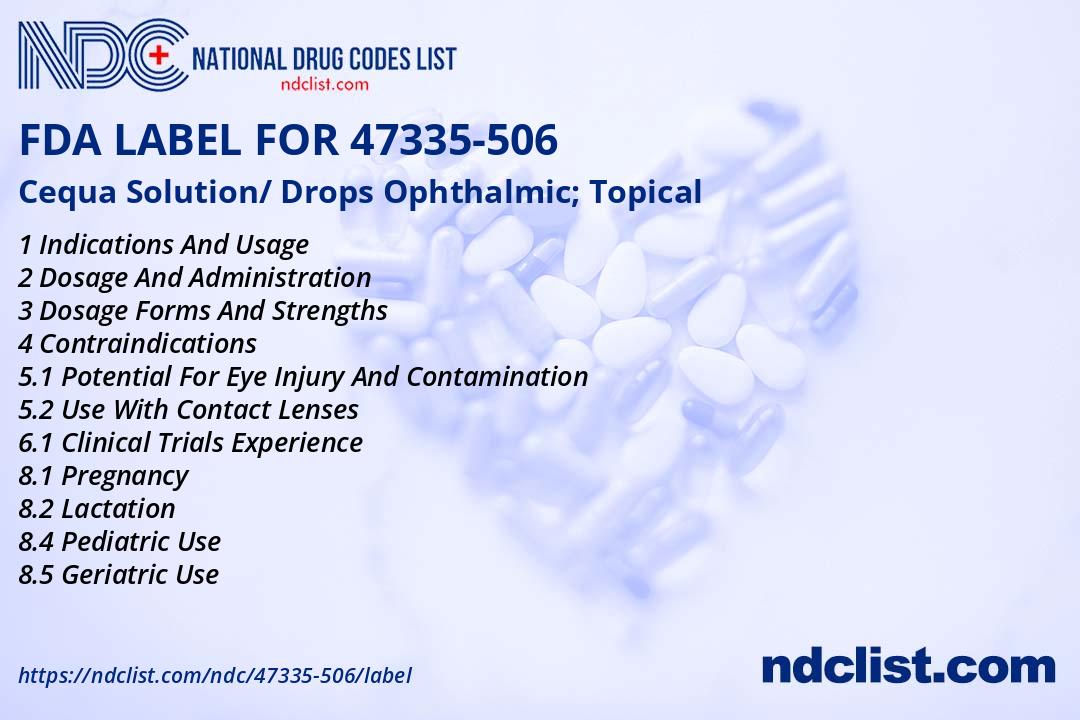 FDA Label for Cequa Solution/ Drops Ophthalmic; Topical Indications
