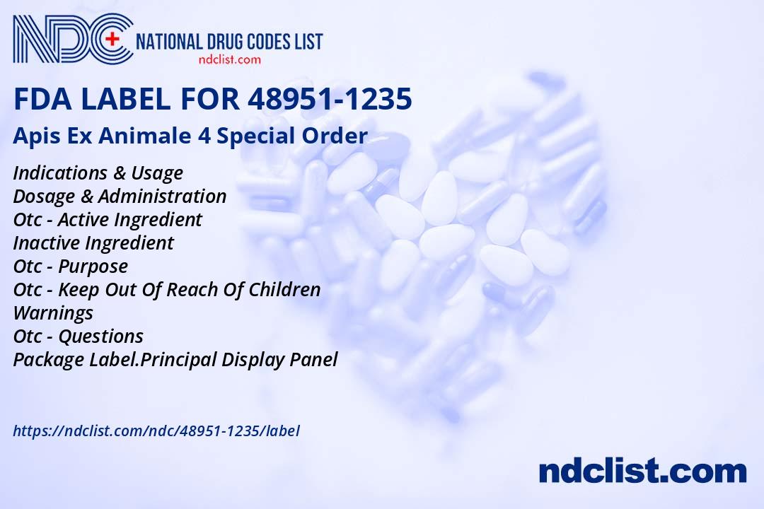 Apis Ex Animale 4 Special Order- FDA Label NDC48951-1235