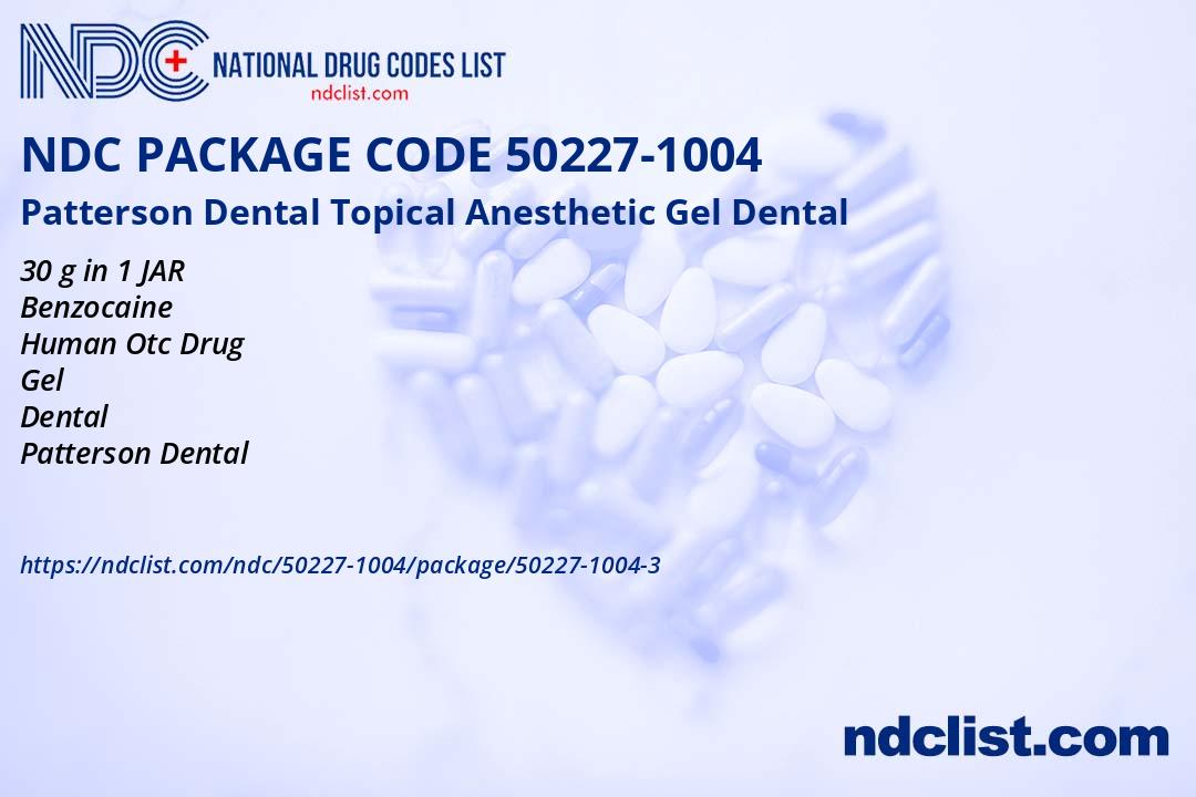 NDC Package 5022710043 Patterson Dental Topical Anesthetic Gel Dental