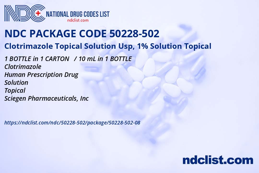 NDC Package 50228-502-08 Clotrimazole Topical Solution Usp
