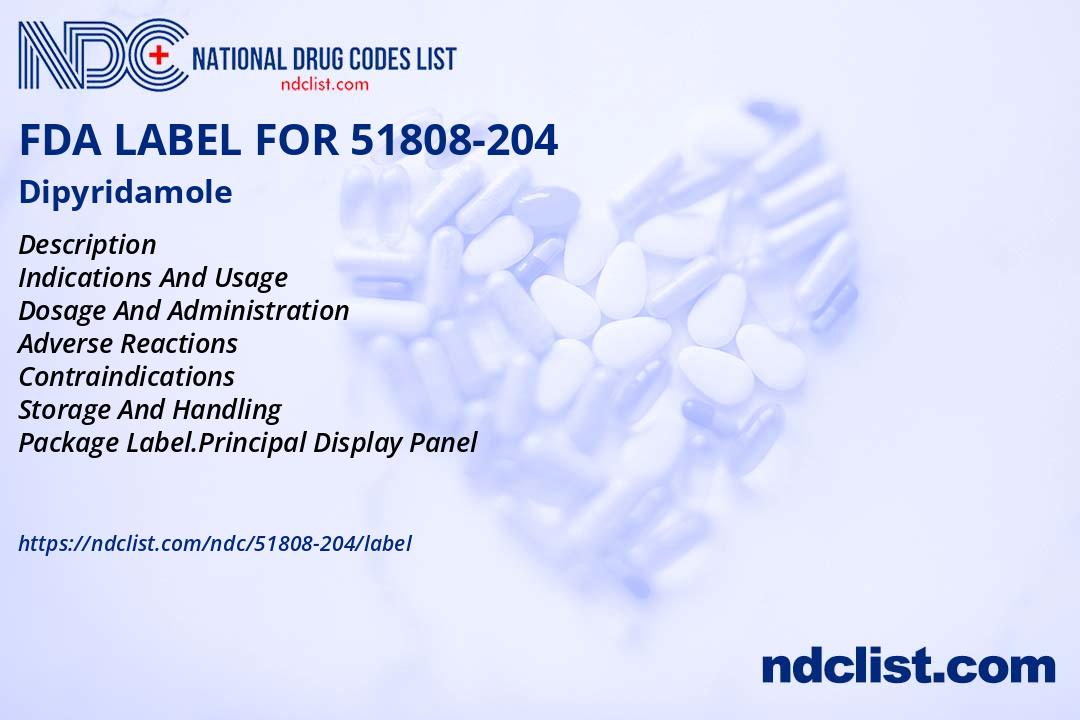 FDA Label for Dipyridamole Indications, Usage & Precautions