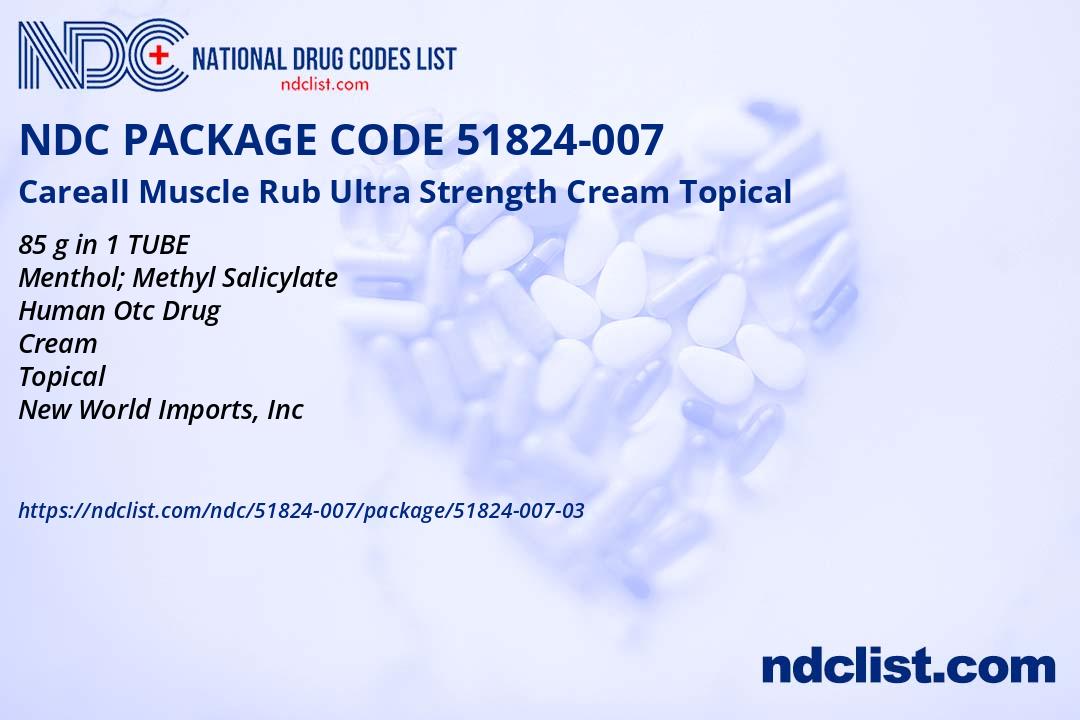 NDC Package 5182400703 Careall Muscle Rub Ultra Strength Cream Topical