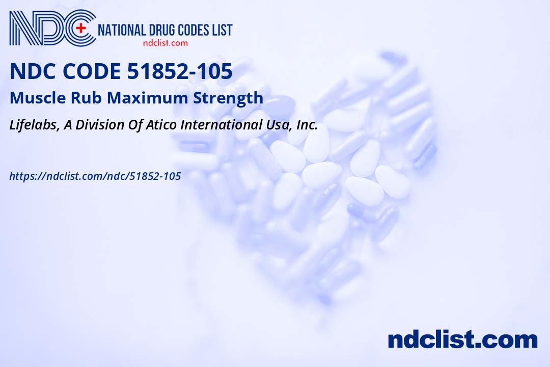NDC 51852-105 Muscle Rub Maximum Strength