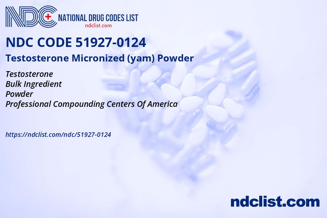 NDC 519270124 Testosterone Micronized (yam) Powder