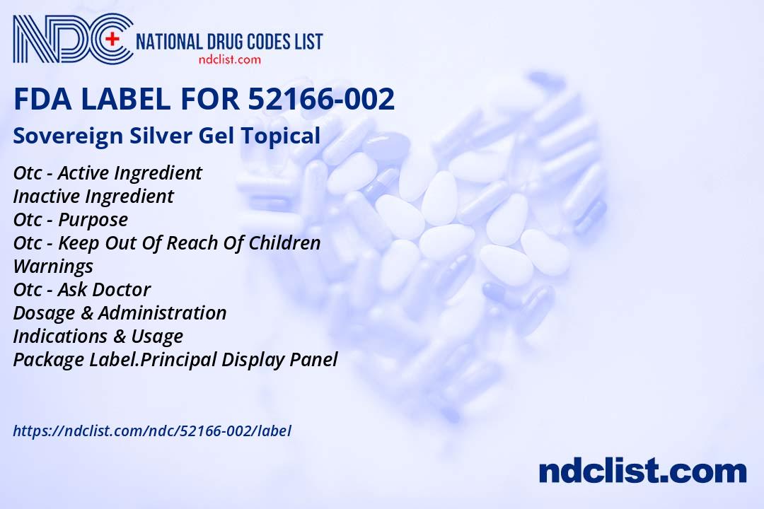 Sovereign Code Label Sovereign Silver Gel- FDA Label NDC52166-002