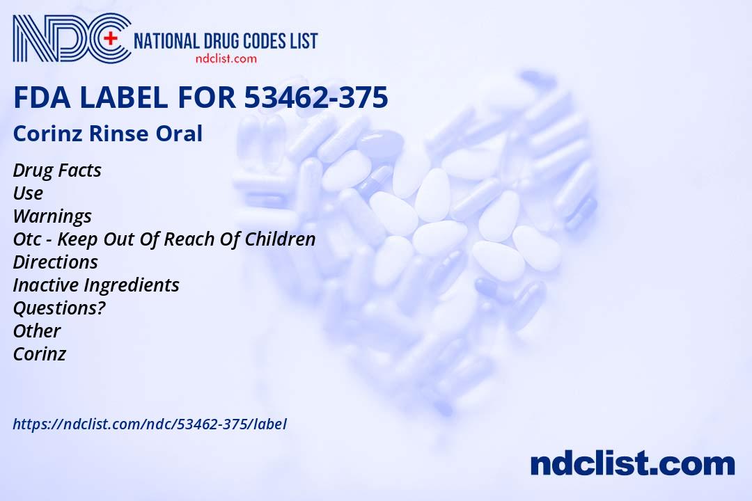 Corinz Rinse- FDA Label NDC53462-375