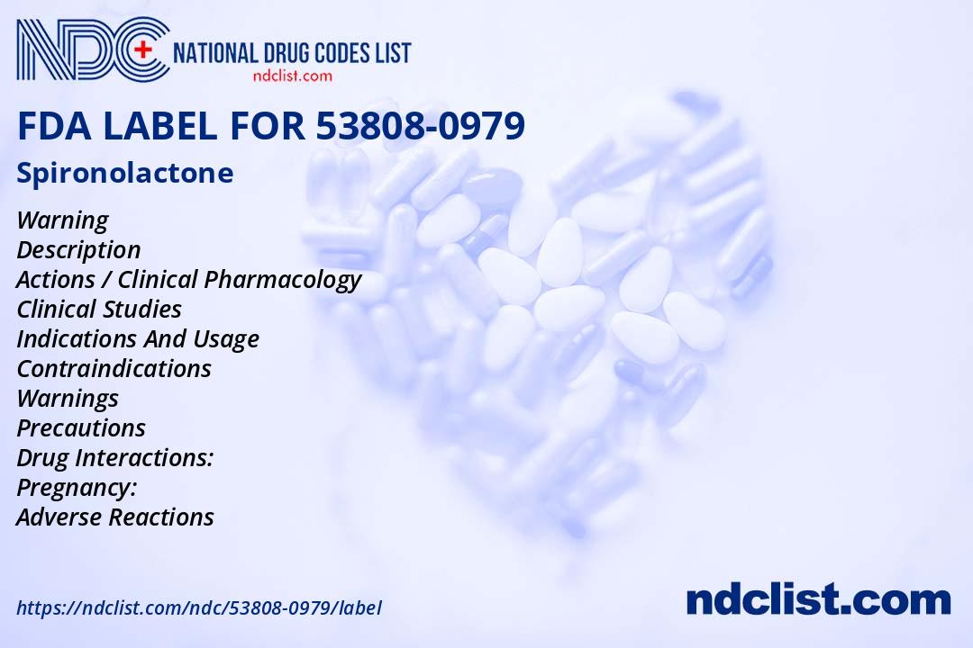 Spironolactone FDA Label - NDC 53808-0979