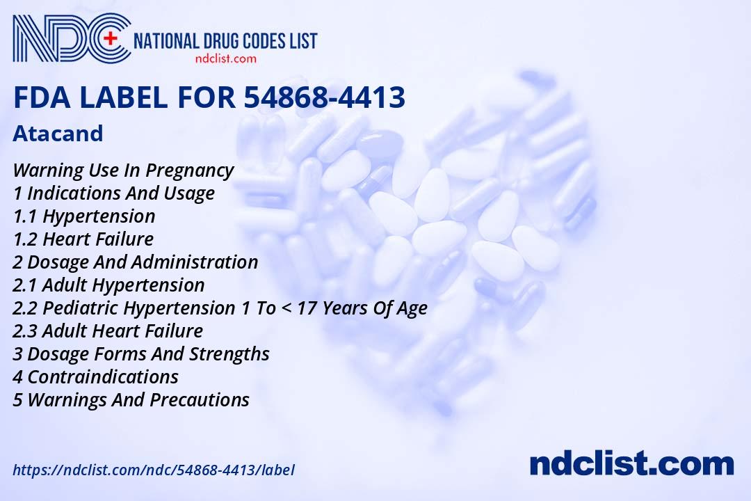 Atacand - FDA Label NDC 54868-4413