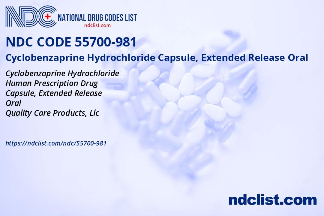 NDC 55700-981 Cyclobenzaprine Hydrochloride
