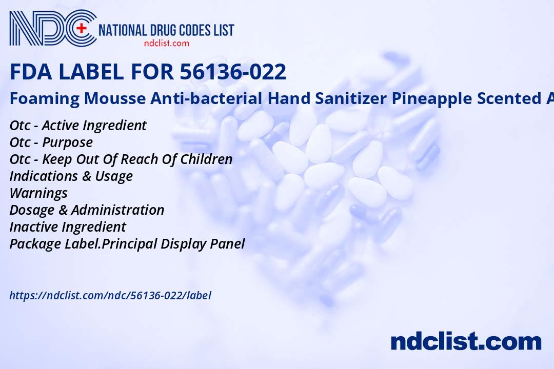 FDA Label for Foaming Mousse Anti-bacterial Hand Sanitizer Pineapple ...