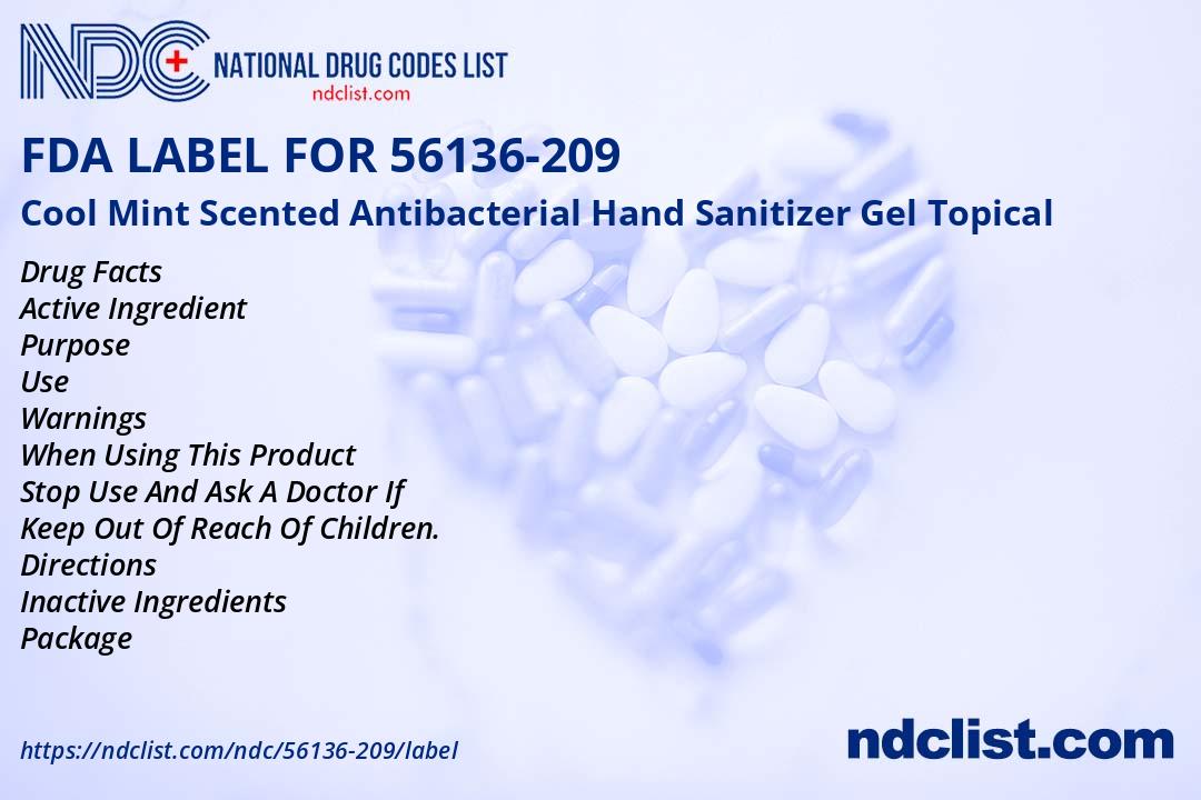FDA Label for Cool Mint Scented Antibacterial Hand Sanitizer ...