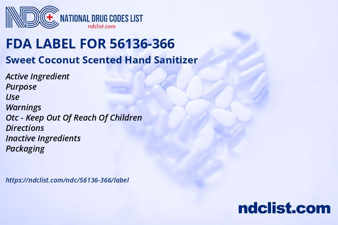FDA Label for Sweet Coconut Scented Hand Sanitizer - Indications, Usage ...