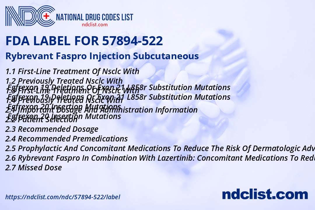Rybrevant Faspro Injection- FDA Label NDC57894-522