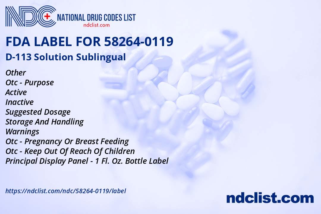 D-113 Solution- FDA Label NDC58264-0119