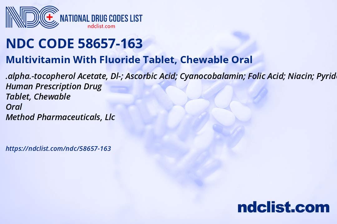 NDC 58657163 Multivitamin With Fluoride Tablet, Chewable Oral