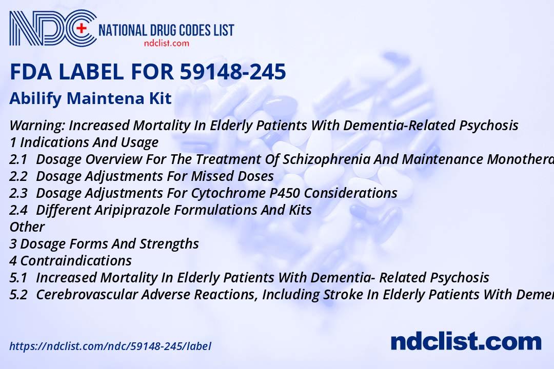 Abilify Maintena Kit - FDA Label NDC 59148-245