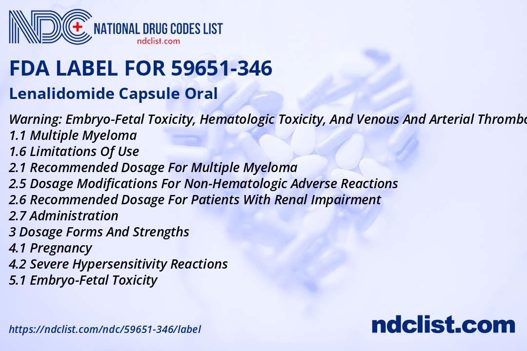 FDA Label for Lenalidomide Capsule Oral - Indications, Usage & Precautions