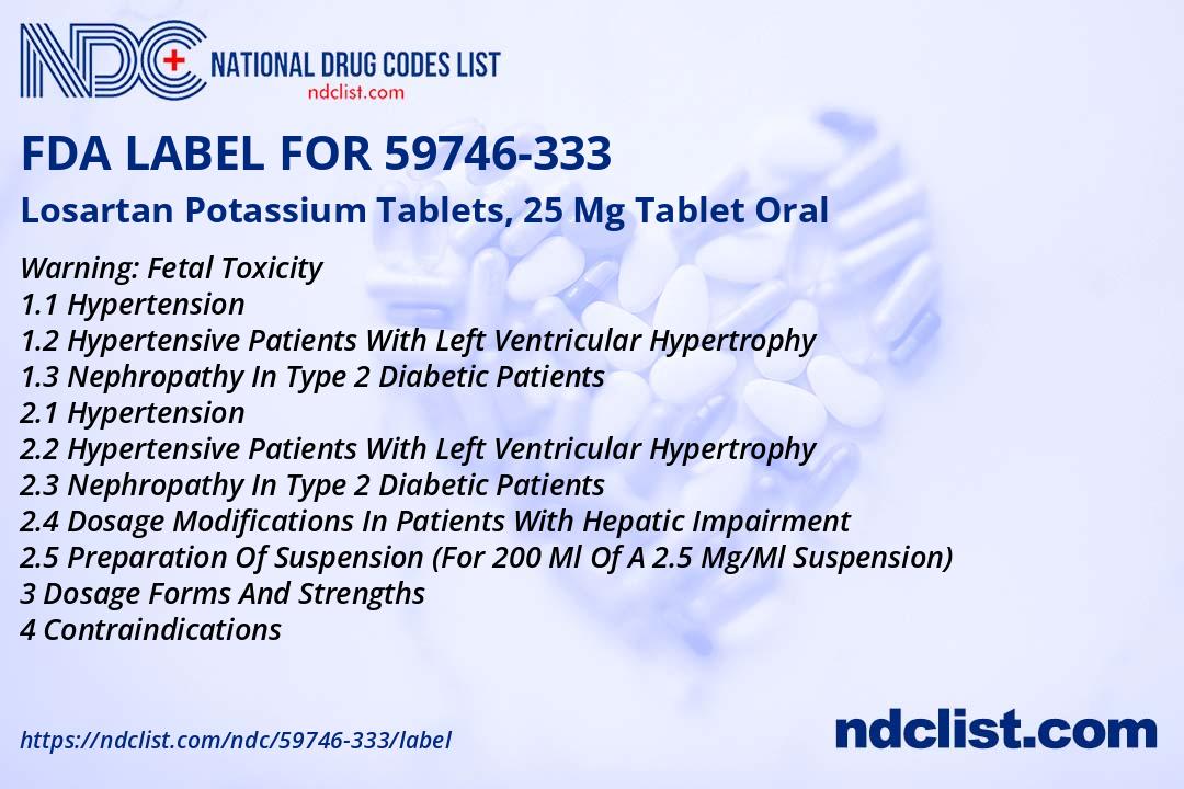 FDA Label for Losartan Potassium Tablets, 25 Mg Tablet Oral ...