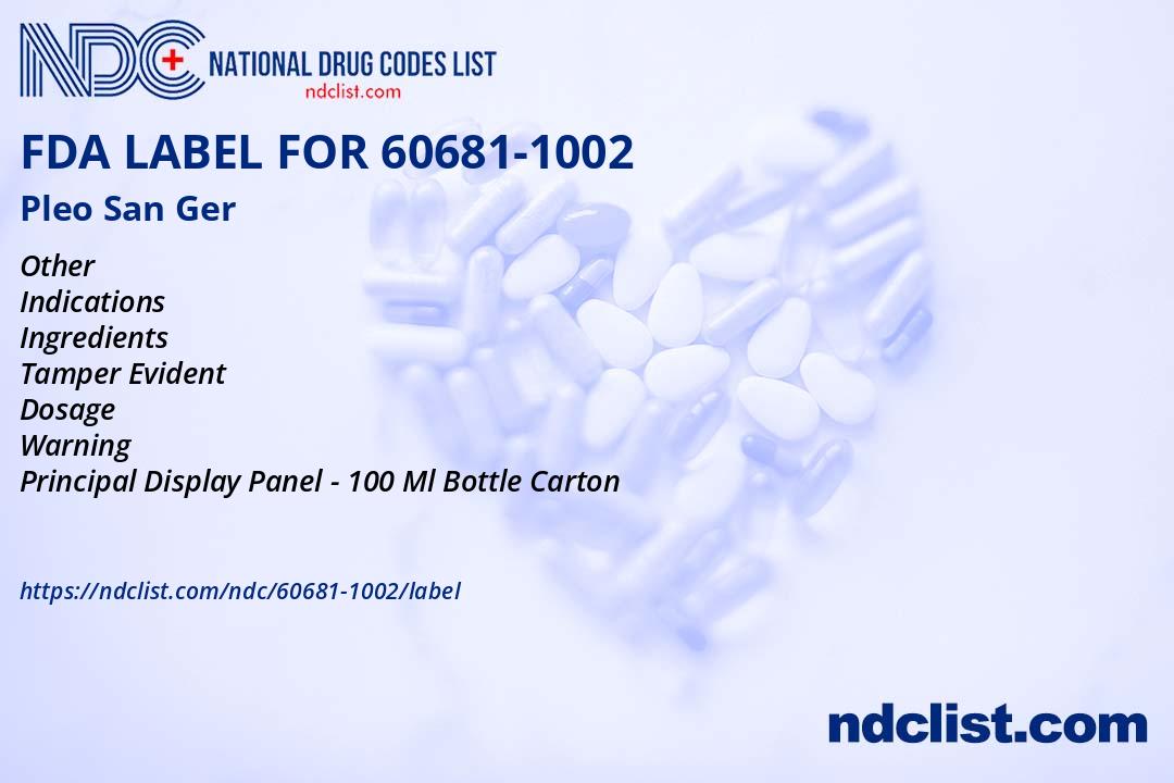 San Riser Label Pleo San Ger - FDA Label NDC 60681-1002
