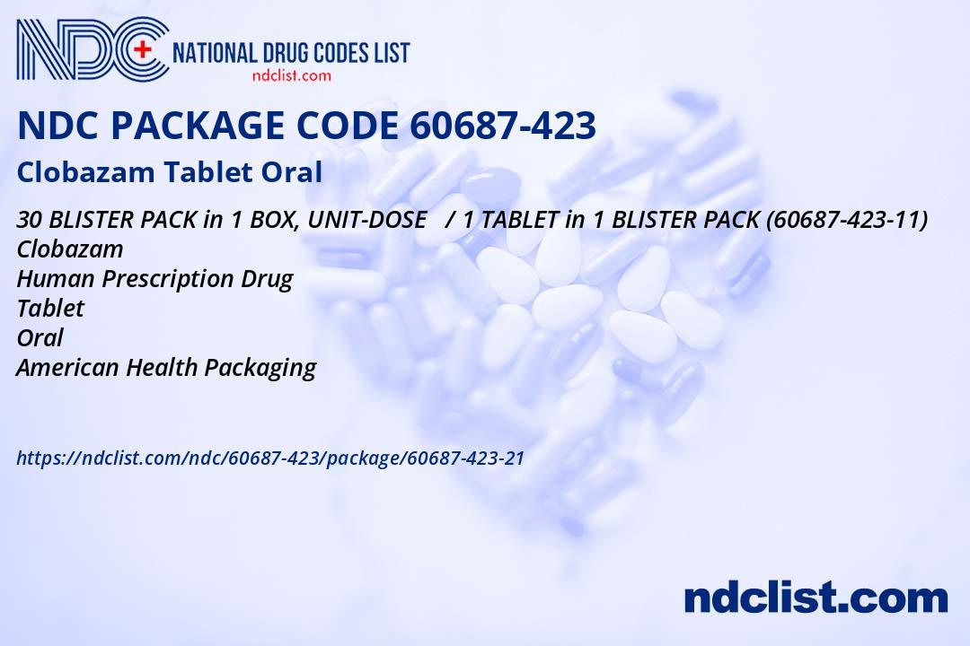 Clobazam Tablet - NDC 60687-423-21
