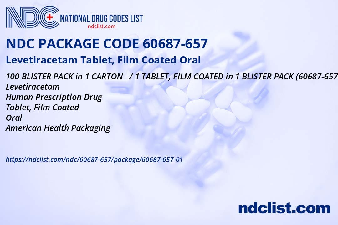 Levetiracetam Tablet, Film Coated- NDC60687-657-01