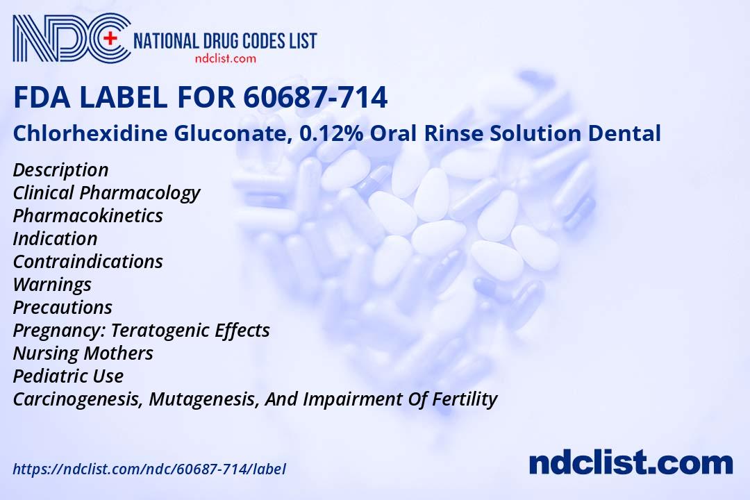 Chlorhexidine Gluconate, 0.12% Or - FDA Label NDC 60687-714