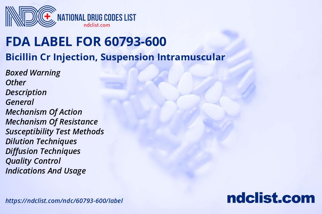 FDA Label for Bicillin Cr Injection, Suspension Intramuscular ...