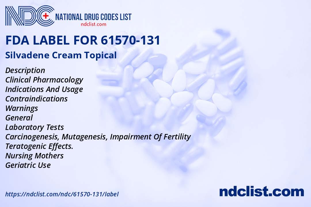 FDA Label for Silvadene Cream Topical Indications, Usage & Precautions
