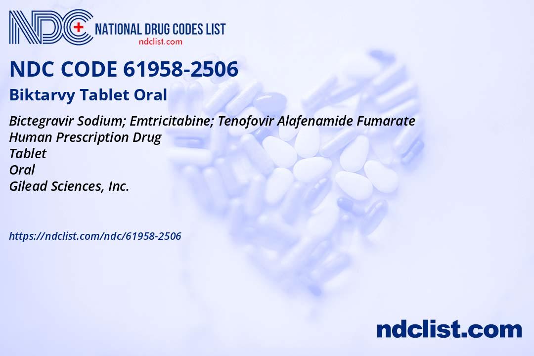 Biktarvy Tablet - NDC 61958-2506