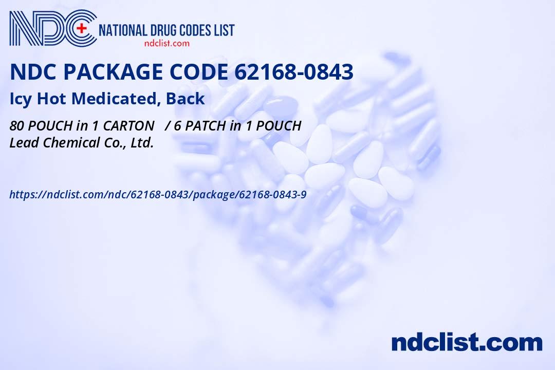 NDC Package 62168-0843-9 Icy Hot Medicated, Back