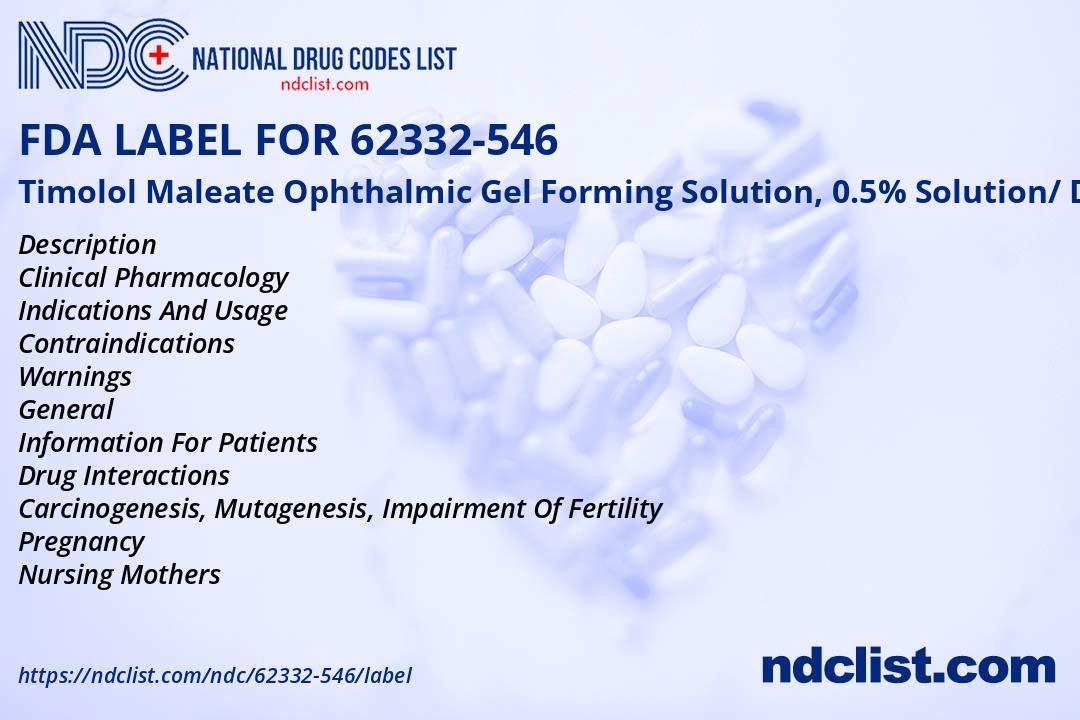 FDA Label for Timolol Maleate Ophthalmic Gel Forming Solution, 0.5% ...