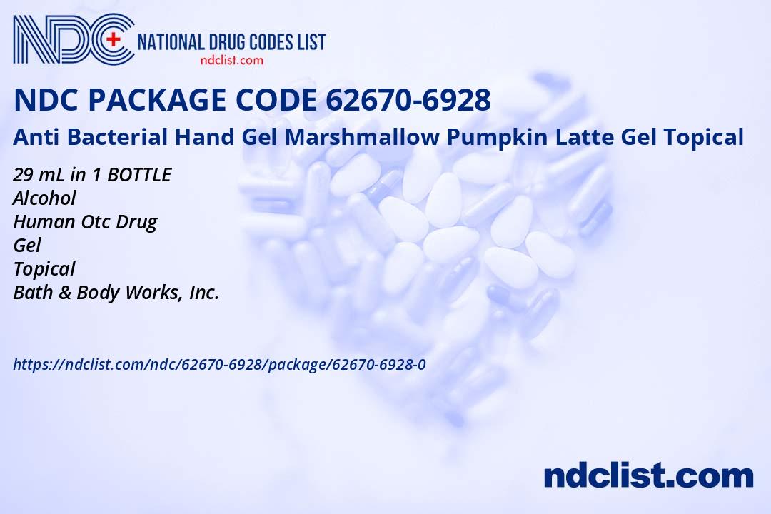 NDC Package 62670-6928-0 Anti Bacterial Hand Gel Marshmallow Pumpkin ...