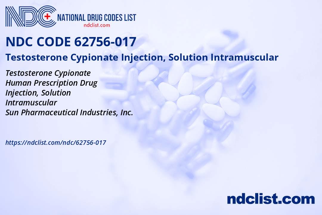 Testosterone Cypionate Injection, Solution - NDC 62756-017