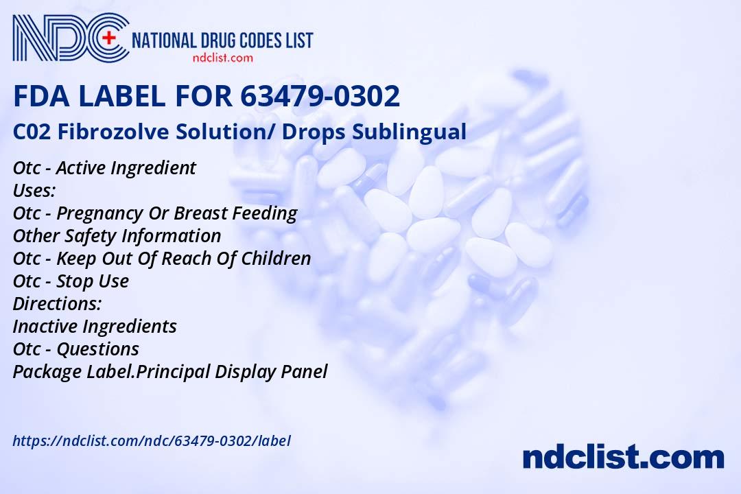 FDA Label for C02 Fibrozolve Solution/ Drops Sublingual - Indications ...
