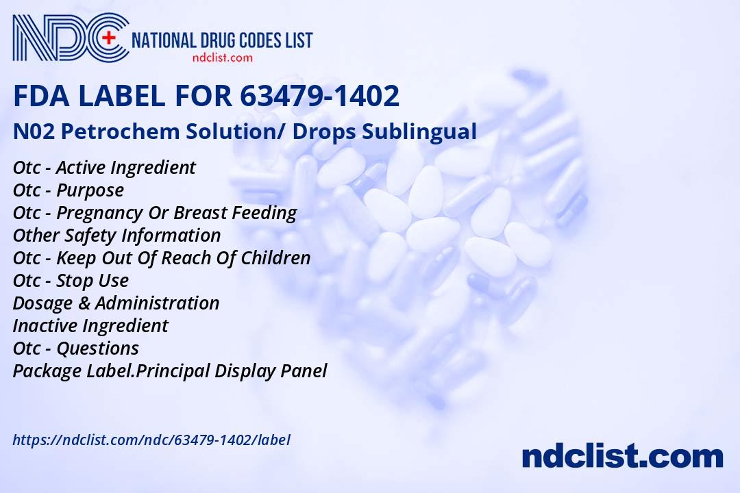 N02 Solution/ Drops FDA Label - NDC 63479-1402