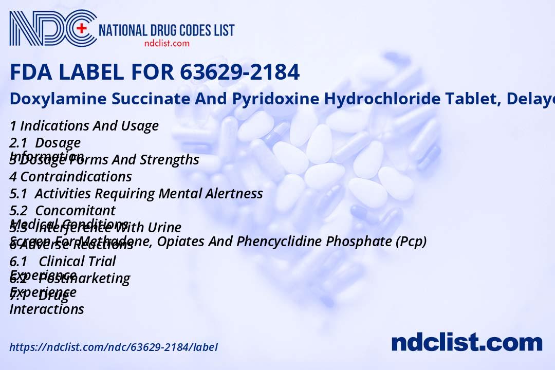 Pyrodoc Injection Doxylamine Succinate And Pyridox - FDA Label NDC 63629-2184