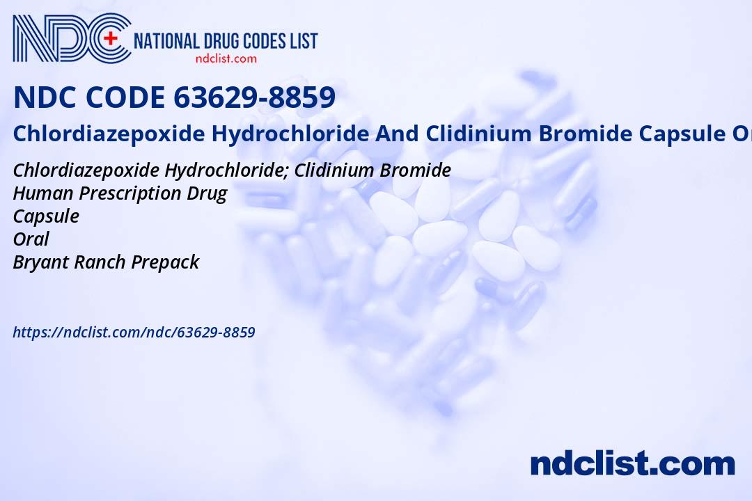 Chlordiazepoxide Hydrochloride And Clidin NDC 63629-8859