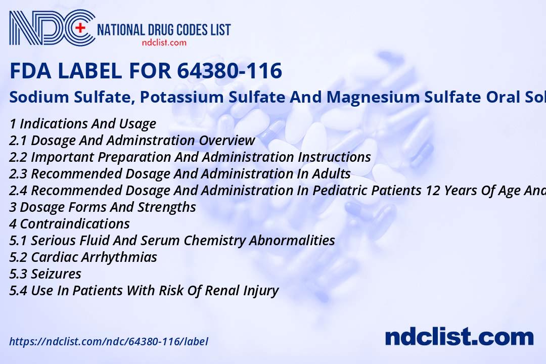 FDA Label for Sodium Sulfate, Potassium Sulfate And Magnesium Sulfate ...