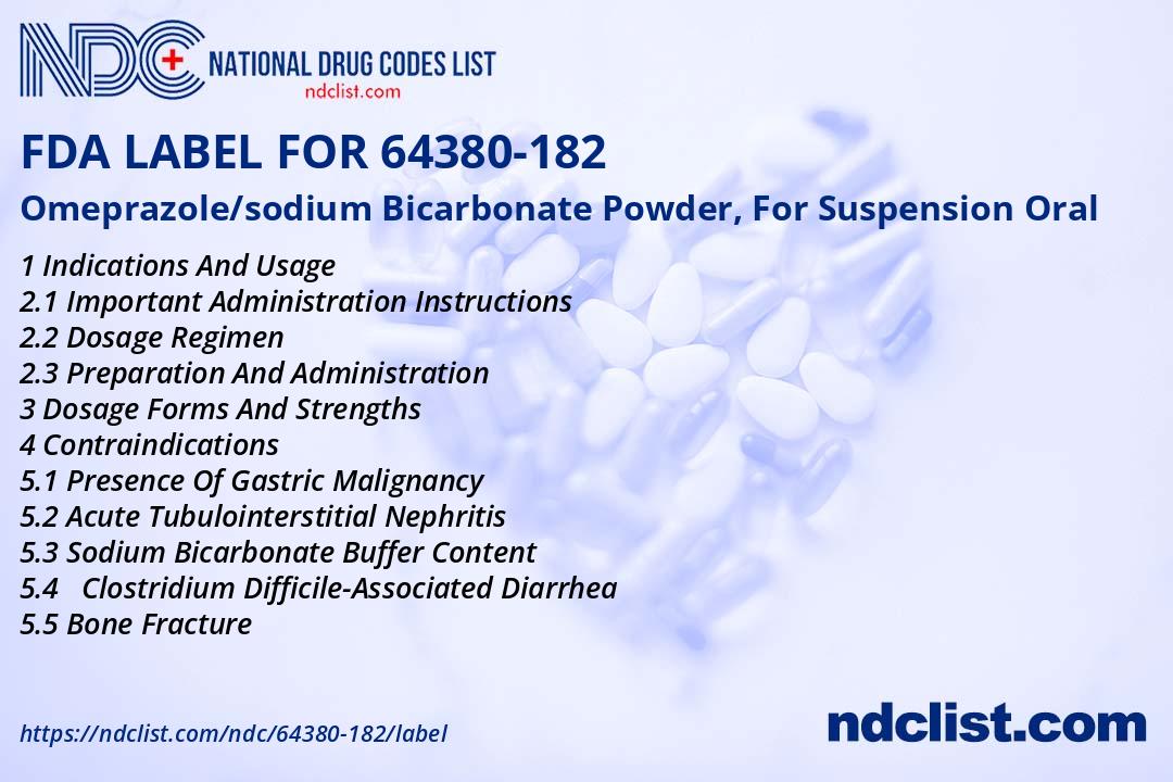 FDA Label for Omeprazole/sodium Bicarbonate Powder, For Suspension Oral ...