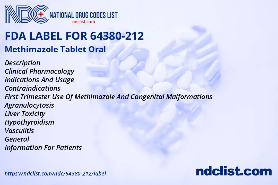 FDA Label for Methimazole Tablet Oral - Indications, Usage & Precautions