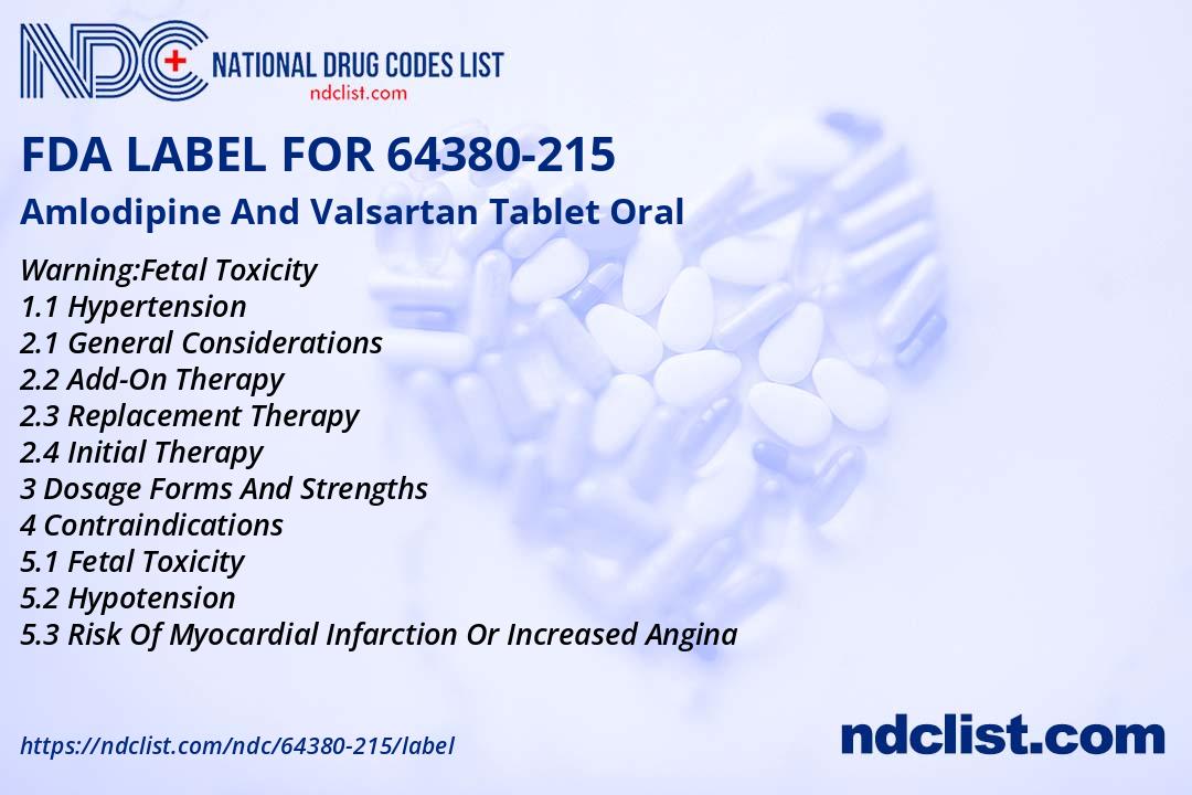 FDA Label for Amlodipine And Valsartan Tablet Oral - Indications, Usage ...