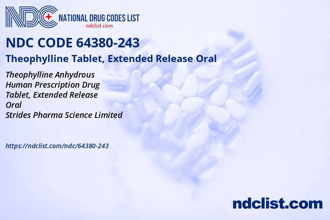 NDC 64380-243 Theophylline Tablet, Extended Release Oral