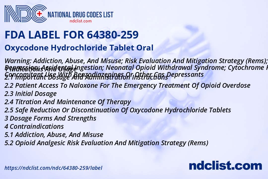FDA Label for Oxycodone Hydrochloride Tablet Oral - Indications, Usage ...