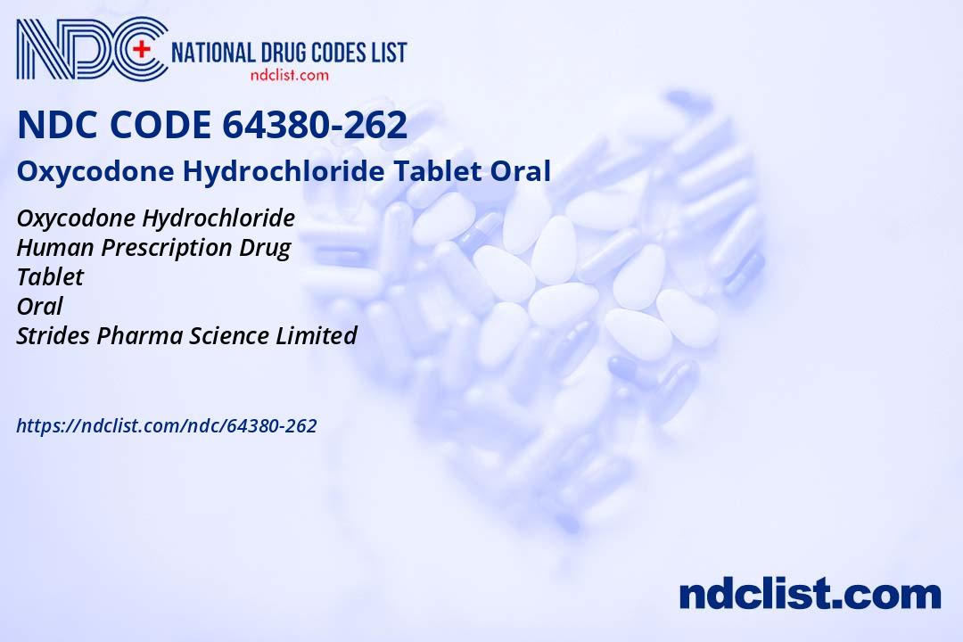 NDC 64380-262 Oxycodone Hydrochloride Tablet Oral