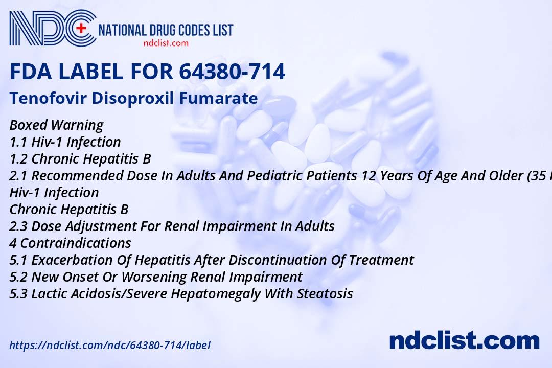 FDA Label for Tenofovir Disoproxil Fumarate Tablet Oral - Indications ...