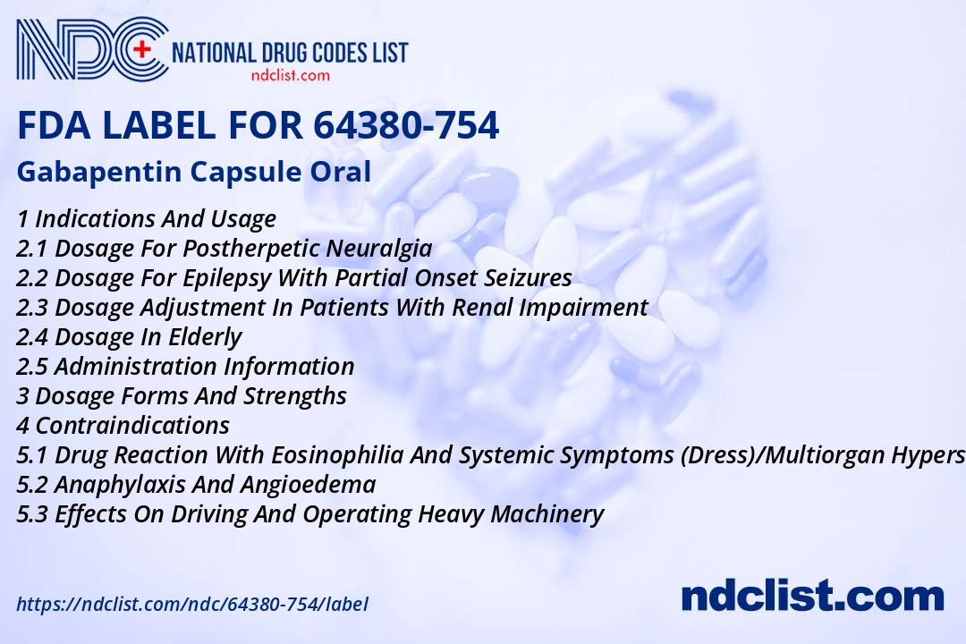 FDA Label for Gabapentin Capsule Oral - Indications, Usage & Precautions